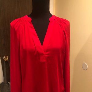 Sassy red v-neck blouse
